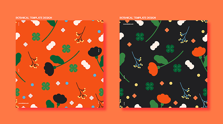 디자인 꽃 잎 패턴 일러스트 사람없음 빨간색 검은색 패턴백그라운드 네잎클로버 감성 보테니컬아트 국내일러스트 AI파일 식물 컬러 백그라운드 컨셉 무늬 클로버 파일형식 벡터