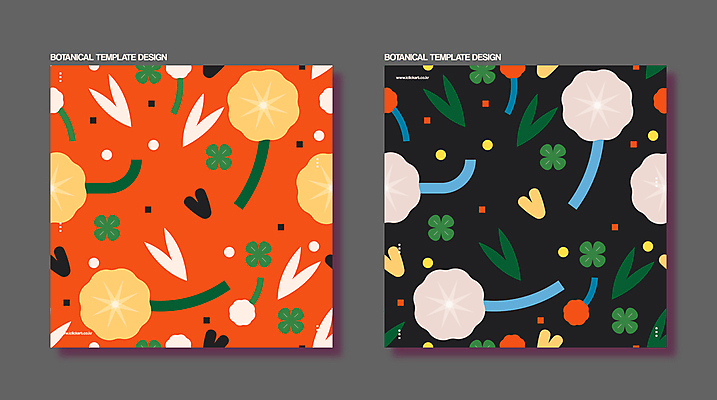 디자인 꽃 패턴 일러스트 사람없음 빨간색 검은색 패턴백그라운드 네잎클로버 감성 보테니컬아트 국내일러스트 AI파일 식물 컬러 백그라운드 컨셉 무늬 클로버 파일형식 벡터