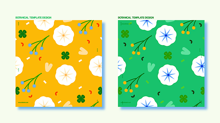 꽃 패턴 일러스트 사람없음 초록색 노란색 패턴백그라운드 하트 네잎클로버 감성 보테니컬아트 국내일러스트 AI파일 모양 식물 컬러 백그라운드 컨셉 무늬 클로버 파일형식 벡터