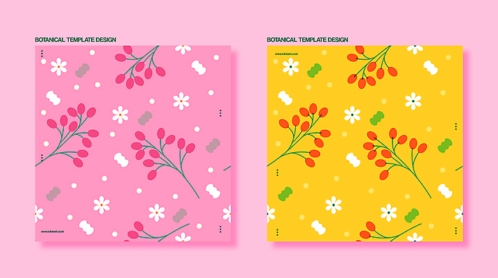 디자인 열매 꽃 분홍색 패턴 일러스트 사람없음 노란색 패턴백그라운드 감성 보테니컬아트 국내일러스트 AI파일 식물 컬러 백그라운드 컨셉 무늬 파일형식 벡터