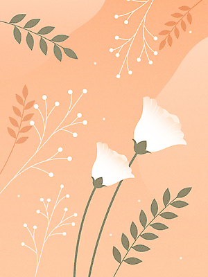 꽃 백그라운드 일러스트 사람없음 주황색 풀잎 감성 보테니컬아트 코랄 국내일러스트 AI파일 식물 컬러 컨셉 잎 풀_식물 파일형식 벡터