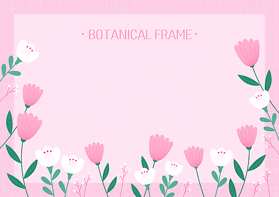꽃 분홍색 백그라운드 잎 일러스트 사각프레임 프레임 사람없음 감성 꽃프레임 보테니컬아트 국내일러스트 AI파일 식물 컬러 컨셉 사각형 파일형식 벡터