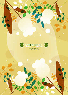 꽃 줄기 백그라운드 잎 일러스트 프레임 사람없음 노란색 풀 감성 겹침 꽃프레임 보테니컬아트 국내일러스트 AI파일 식물 컬러 컨셉 파일형식 벡터