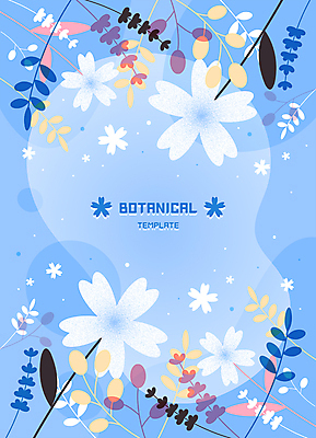 꽃 줄기 백그라운드 잎 일러스트 프레임 사람없음 감성 꽃프레임 보테니컬아트 국내일러스트 AI파일 식물 컨셉 파일형식 벡터