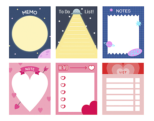 디자인 일러스트 화살 사람없음 세트 우주 다이어리 행성 보름달 하트 메모지 UFO 스케쥴러 리스트 플래너 카피스페이스 아기자기 투두리스트 국내일러스트 AI파일 모양 컨셉 사무용품 공백 미확인물체 달 파일형식 벡터