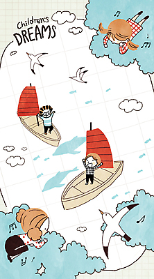 전신 PSD 구름 여자 남자 어린이 엎드리기 일러스트 갈매기 어류 웃음 소녀 소년 여러명 희망 만세 선박 어린이만 내려보기 국내일러스트 자연요소 감정 다수 수상교통 모션 조류 표정 사람 수중동물 파일형식