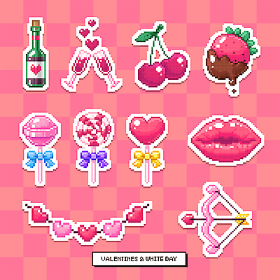 리본 분홍색 와인잔 일러스트 화이트데이 딸기 디저트 화살 발렌타인데이 막대사탕 사랑 사람없음 세트 와인 초콜릿 흐름 하트 체리 와인병 입술 활 건배 가랜드 사랑의화살 엘리먼트 픽셀 아기자기 국내일러스트 AI파일 모양 감정 음식 컬러 컨셉 술잔 과일 데이이벤트 병_용기 주류 사탕 신체부위 파티용품 파일형식 벡터