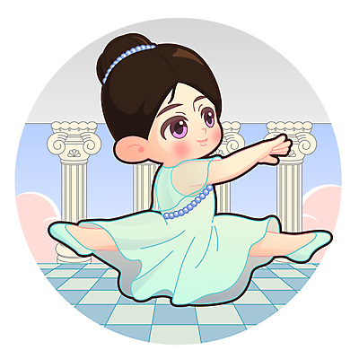 전신 구름 여자 어린이 일러스트 하늘 신전 한명 미소 소녀 점프 무대 발레리나 발레복 발레동작 로마기둥 민트색 바둑판무늬 소녀한명만 월간캐릭터 일러캐릭터 AI파일 자연요소 캐릭터 1 옷 컬러 포즈 고건축 모션 표정 사람 발레 여자한명만 소녀만 파일형식 벡터