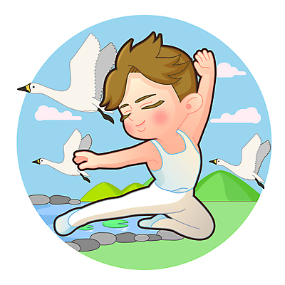 전신 구름 남자 호수 어린이 하늘색 일러스트 하늘 산 한명 소년 눈감음 점프 역동적 백조 발레복 발레동작 발레리노 소년한명만 월간캐릭터 일러캐릭터 AI파일 자연요소 캐릭터 1 옷 포즈 컨셉 모션 조류 사람 파란색 발레 남자한명만 소년만 파일형식 벡터