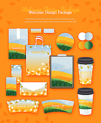 디자인 밭 일러스트 편지봉투 사람없음 컵 세트 쇼핑백 주황색 카페 가을 편지지 은행잎 메뉴판 패키지 서류판 웰컴 컵홀더 목업 코스터 국내일러스트 AI파일 식기 계절 컬러 잎 농업 가방 봉투 상점 사무용품 편지 컵받침 홀더 파일형식 벡터