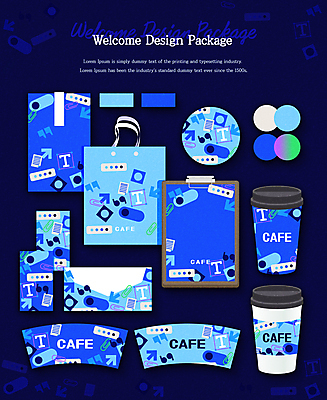 디자인 스티커 일러스트 편지봉투 사람없음 컵 파란색 세트 쇼핑백 카페 편지지 메뉴판 패키지 서류판 웰컴 컵홀더 목업 코스터 키치 국내일러스트 AI파일 식기 컬러 컨셉 가방 봉투 상점 사무용품 편지 컵받침 홀더 파일형식 벡터