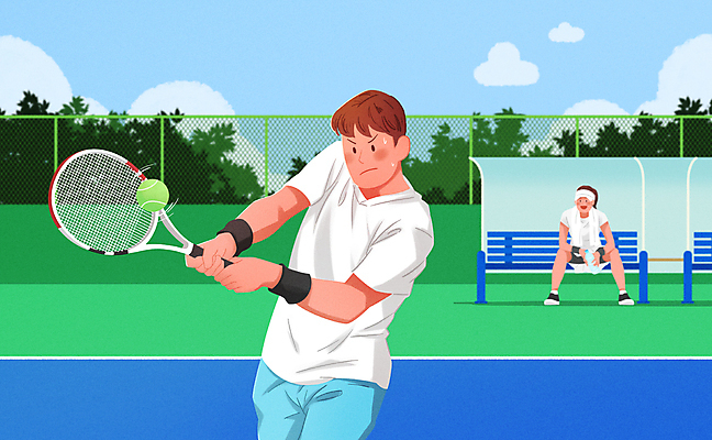 전신 PSD 구름 여자 남자 벤치 일러스트 하늘 들기 앉기 상반신 성인 두명 테니스 테니스라켓 테니스장 테니스공 생활체육 동호회 테니스복 성인만 국내일러스트 자연요소 의자 공 스포츠시설 모션 사람 운동복 운동 구기 라켓 테니스용품 파일형식