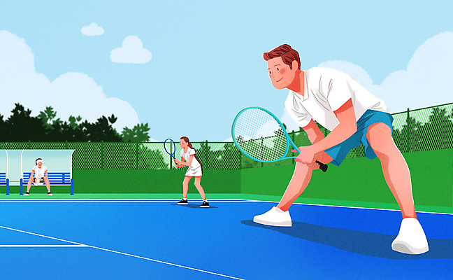 전신 PSD 구름 여자 남자 벤치 일러스트 하늘 들기 앉기 성인 세명 테니스 테니스라켓 테니스장 테니스공 준비 생활체육 준비자세 동호회 테니스복 성인만 국내일러스트 자연요소 포즈 의자 공 스포츠시설 모션 사람 운동복 운동 구기 라켓 테니스용품 파일형식