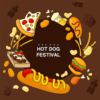 음식 일러스트 프레임 맥주 피자 패스트푸드 사람없음 갈색 치킨 감자튀김 햄버거 핫도그 프레임일러스트 피자조각 프랜차이즈 국내일러스트 AI파일 컬러 조각 감자 주류 서양음식 상점 튀김 인스턴트 닭고기요리 파일형식 벡터