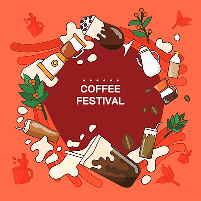 커피 일러스트 주전자 프레임 사람없음 빨간색 원두 커피잔 커피포트 믹서 커피열매 프레임일러스트 핸드드립 프랜차이즈 국내일러스트 AI파일 열매 음료 컬러 주방용품 잔 상점 커피용품 파일형식 벡터