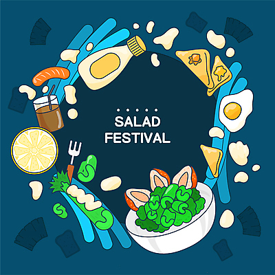 포크 일러스트 딸기 프레임 사람없음 샐러드 소시지 계란프라이 남색 레몬 샐러리 마요네즈 프레임일러스트 프랜차이즈 국내일러스트 AI파일 식기 음식 컬러 채소 과일 상점 소스_음식 가공식품 계란요리 파일형식 벡터