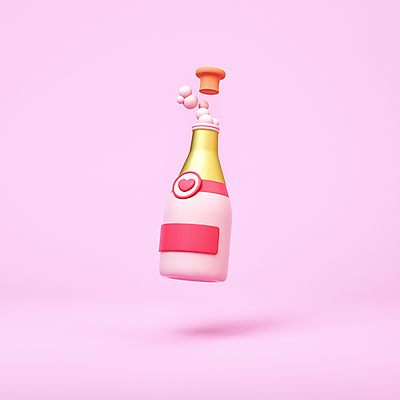 PSD 편집 편집이미지 분홍색 발렌타인데이 사랑 사람없음 3D소스 3D 거품 하트 샴페인 디지털합성 편집소스 편집3D 모양 감정 컬러 데이이벤트 주류 파일형식