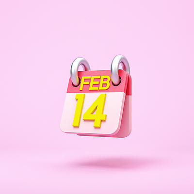 PSD 편집 편집이미지 분홍색 발렌타인데이 사랑 사람없음 3D소스 3D 달력 디지털합성 2월 편집소스 편집3D 감정 컬러 데이이벤트 날짜 파일형식