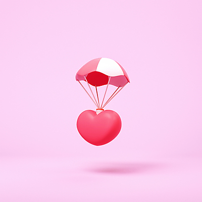 PSD 편집 편집이미지 분홍색 발렌타인데이 사랑 사람없음 3D소스 3D 하트 디지털합성 낙하산 편집소스 편집3D 모양 감정 컬러 데이이벤트 파일형식