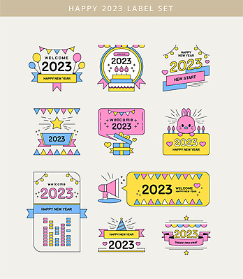 별 말풍선 일러스트 새해 사람없음 선물상자 세트 컬러풀 라벨 케이크 확성기 고깔모자 하트 축하 토끼 볼륨 토끼캐릭터 풍선 가랜드 알전구 2023년 국내일러스트 AI파일 자연요소 모양 모자_잡화 컬러 동물캐릭터 컨셉 전구 포유류 디저트 프레임 선물 반려동물 상자 연도 파티용품 파일형식 벡터