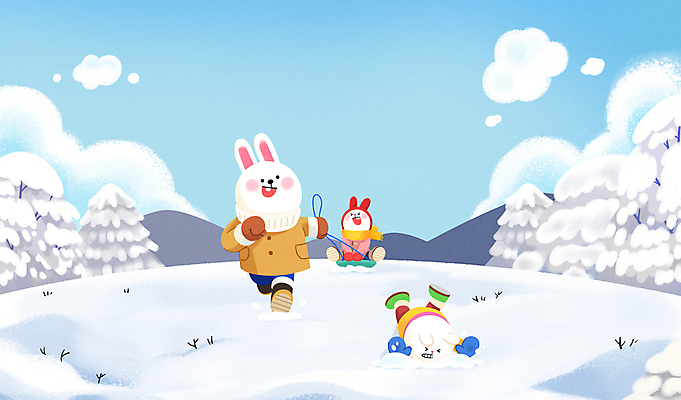 전신 PSD 겨울 일러스트 세마리 사람없음 달리기 설원 눈 토끼 당기기 승차 토끼캐릭터 썰매 넘어짐 흰토끼 눈덮임 국내일러스트 자연요소 계절 동물캐릭터 컨셉 포유류 모션 날씨 눈_날씨 3 반려동물 파일형식