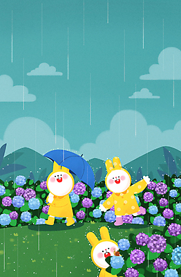 전신 PSD 일러스트 우산 팔벌리기 세마리 들기 사람없음 여름 걷기 토끼 비 토끼캐릭터 우비 수국 흐림 흰토끼 국내일러스트 자연요소 옷 계절 꽃 동물캐릭터 포유류 모션 날씨 3 반려동물 파일형식