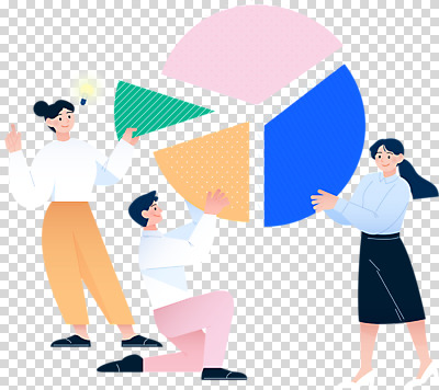 전신 편집 편집이미지 여자 남자 협력 서기 미소 들기 누끼 성인 세명 비즈니스맨 비즈니스우먼 무릎꿇기 원그래프 PNG 성인만 편집소스 비즈니스 모션 그래프 표정 사람 직장인 파일형식