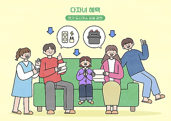 전신 PSD 여자 남자 어린이 일러스트 청소년 앉기 소녀 여러명 성인 따봉 다자녀 다자녀가족 연노랑색 혜택 전기세 감면 공공요금 국내일러스트 다수 가족 모션 사람 노란색 자녀 최고 면제 세금 요금 파일형식