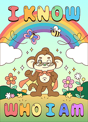 구름 꽃 나비 무지개 일러스트 하늘 추상 사람없음 반짝임 컬러풀 선글라스 희망 원숭이 자신감 화려 망토 벌 원숭이캐릭터 자존감 자기애 국내일러스트 AI파일 자연요소 식물 감정 안경 컬러 동물캐릭터 곤충 컨셉 무늬 포유류 모션 사랑 파일형식 벡터