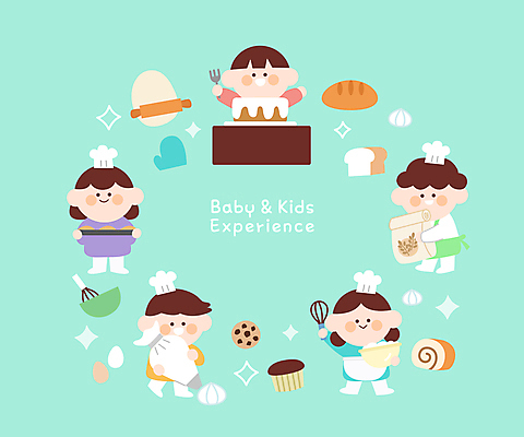 전신 여자 어린이교육 남자 어린이 빵 일러스트 주방용품 프레임 요리사모자 들기 소녀 소년 여러명 체험학습 체험 밀가루 제빵 민트색 짤주머니 휘핑크림 어린이만 국내일러스트 AI파일 모자_잡화 교육 음식 컬러 생활용품 다수 컨셉 모션 사람 제과제빵 요리사 가루 크림 제빵도구 휘핑 파일형식 벡터