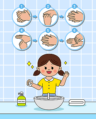 손 여자 어린이교육 어린이 하늘색 일러스트 한명 소녀 상반신 신체부위 청결 잡기 화장실 비누 손씻기 순서 손씻기방법 위생관리 소녀한명만 국내일러스트 AI파일 1 교육 모션 관리 사람 파란색 위생용품 위생 씻기 방법 여자한명만 소녀만 파일형식 벡터