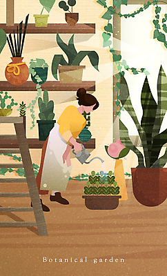 전신 여자 화분 일러스트 사다리 선반 한명 성인 물뿌리개 물주기 원예 온실 얼굴없음 성인여자한명만 국내일러스트 AI파일 1 가구 모션 사람 취미 도구 여자한명만 성인여자만 파일형식 벡터