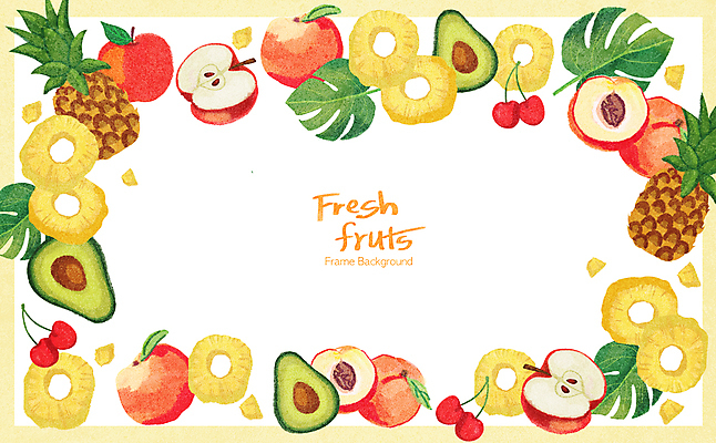 PSD 과일 일러스트 프레임 사람없음 사각형 다양 신선 프레임일러스트 국내일러스트 도형 다수 파일형식