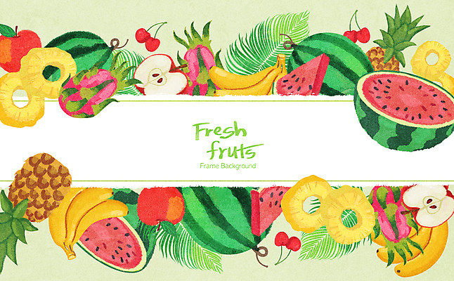 PSD 과일 일러스트 프레임 사람없음 컬러풀 다양 신선 프레임일러스트 국내일러스트 컬러 다수 파일형식