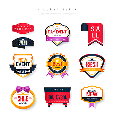 디자인 영어 리본 스티커 일러스트 프레임 이벤트 사람없음 빨간색 세트 라벨 세일 검은색 다양 금색 메달 베스트셀러 국내일러스트 AI파일 문자 컬러 다수 상_상패 파일형식 벡터