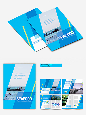 템플릿 바다 하늘색 어업 팜플렛 사람없음 해산물 인디자인 INDD 대체식품 이미지템플릿 산업 음식 파란색 파일형식