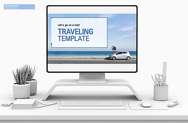 템플릿 바다 여행 자동차 사람없음 파란색 PPT 프레젠테이션 문서템플릿 애니형PPT 9P 이미지템플릿 육상교통 컬러 파일형식