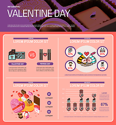 커플 기념일 분홍색 일러스트 발렌타인데이 선물 사람없음 초콜릿 보라색 인포그래픽 하트 국내일러스트 AI파일 모양 컬러 관계 데이이벤트 디저트 이벤트 파일형식 벡터