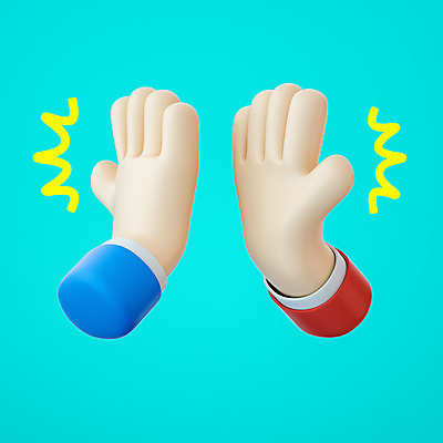 PSD 편집이미지 손 손짓 신체부위 3D 디지털합성 하이파이브 민트색 편집3D 컬러 모션 사람 파일형식