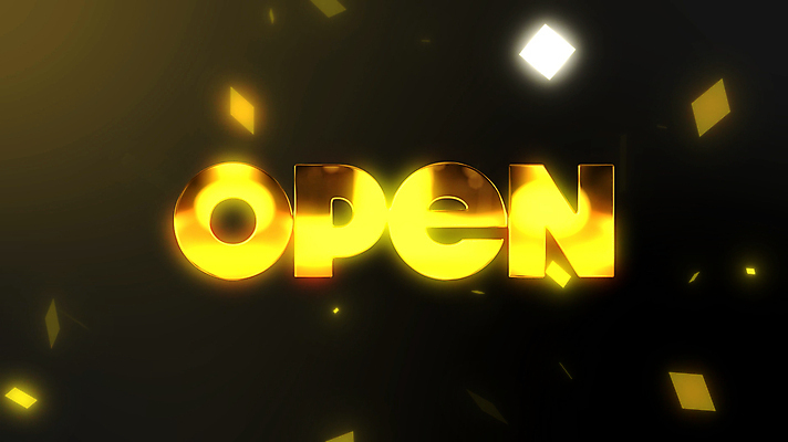 영어 모션 타이포그라피 사람없음 검은색 금색 오픈 꽃가루 흩날리기 모션그래픽 MP4 MOV 문자 컬러 가루 동영상 파일형식