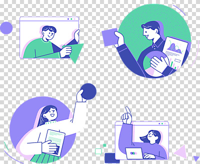 도형 편집이미지 여자 남자 비즈니스 미소 들기 누끼 여러명 상반신 성인 노트북 마주보기 보라색 가리킴 업무 문서 PNG 인터넷창 성인만 컬러 다수 인터넷 모션 표정 사람 손짓 전자제품 작업 파일형식