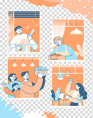 편집이미지 여자 남자 어린이 연주 창문 들기 누끼 소녀 여러명 상반신 성인 생활 마주보기 주황색 물뿌리개 기타 냄비 손인사 과일바구니 이웃 PNG 음악 컬러 다수 과일 모션 현악기 사람 바구니 인사 솥 파일형식