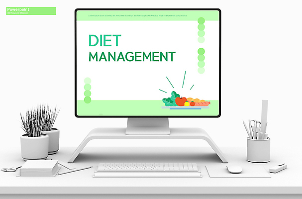 템플릿 다이어트 사람없음 연두색 샐러드 PPT 프레젠테이션 문서템플릿 식단 애니형PPT 식단관리 9P 이미지템플릿 음식 건강 초록색 파일형식
