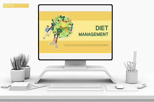 전신 템플릿 여자 남자 포크 다이어트 들기 성인 두명 샐러드 PPT 프레젠테이션 문서템플릿 성인만 애니형PPT 식단관리 9P 이미지템플릿 식기 음식 모션 건강 사람 파일형식