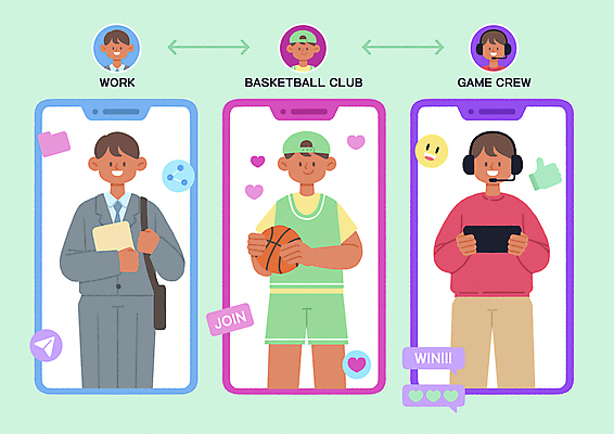 PSD 남자 일러스트 농구공 정장 상반신 성인 취미 세명 스마트폰 운동 게임 직장인 인덱스 프로필 성인남자만 인간관계 국내일러스트 직업 옷 공 관계 놀이 농구 건강 사람 핸드폰 스마트기기 남자만 성인만 파일형식