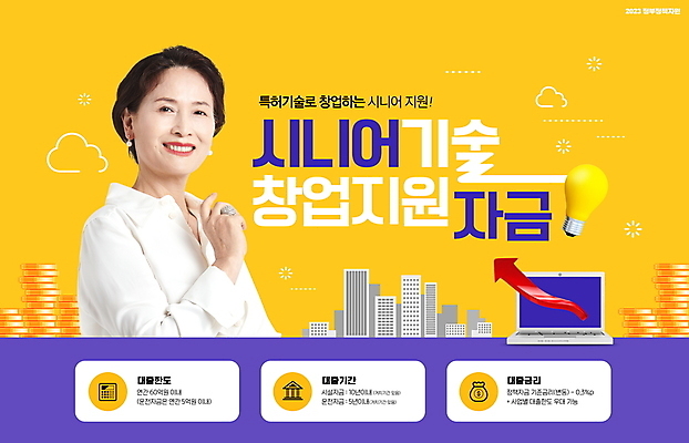 PSD 편집이미지 여자 노년 한명 미소 상반신 타이포그라피 노란색 손들기 한국인 60대 창업 자금 정부정책 지원 노인여자한명만 지원금 이미지편집 문자 1 컬러 돈 모션 표정 사람 동양인 성인 금융 자영업 정책 여자한명만 노인여자만 파일형식