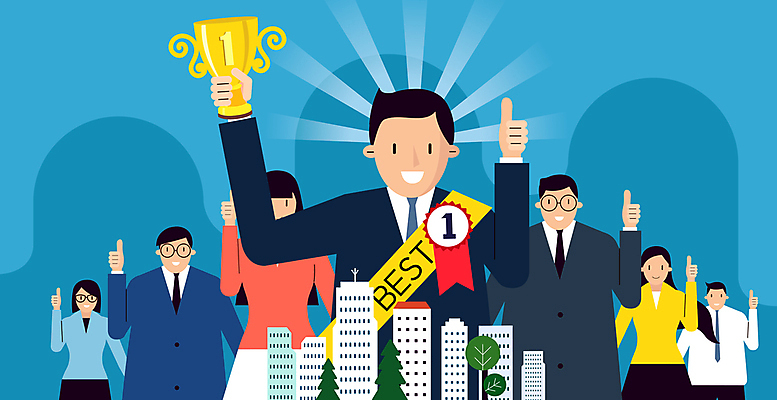 여자 남자 하늘색 일러스트 들기 여러명 상반신 성인 우승 최고 직장인 트로피 노력 따봉 성인만 국내일러스트 AI파일 직업 다수 모션 사람 파란색 상_우승 파일형식 벡터