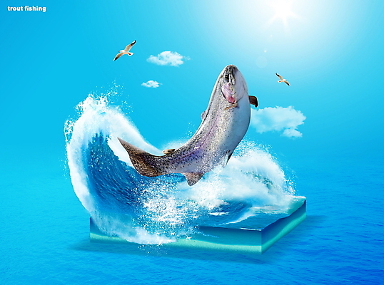 PSD 편집이미지 한마리 파도 바다 사람없음 물 파란색 송어 이미지편집 자연요소 1 컬러 어류 파일형식