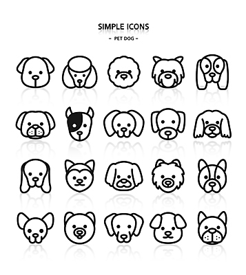 아이콘 여러마리 종류 사람없음 다양 개 라인아이콘 심플아이콘 2D아이콘 AI파일 다수 포유류 파일형식 벡터