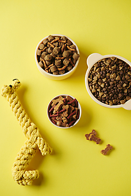 포토 JPG 스튜디오촬영 인형 사람없음 장난감 노란색 먹이 오브젝트 개사료 펫푸드 국내포토 컬러 실내 애견용품 파일형식